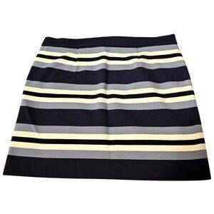 Michael Kors Womens Navy & Light Blue Striped Mini Skirt Size 10 Polyester/Spand